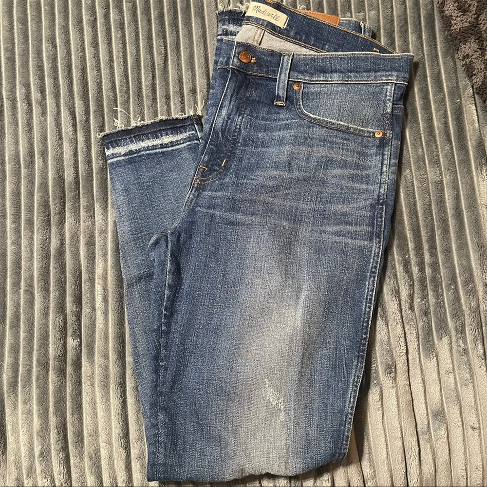 Madewell 9” MidRise Skinny Jeans in York Wash: Rip and Repair Edition